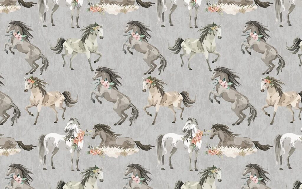 Pattern of horses with flowers Pattern of horses with flowers