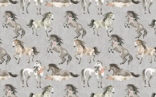 Pattern of horses with flowers Pattern of horses with flowers