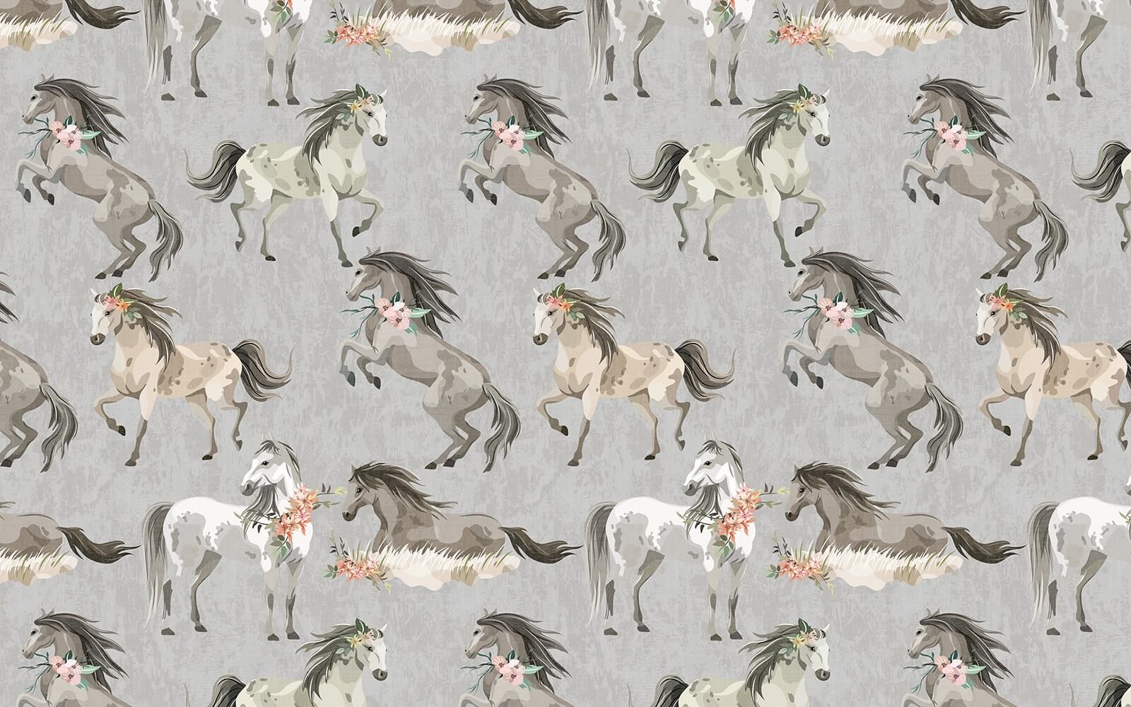 Pattern of horses with flowers Pattern of horses with flowers