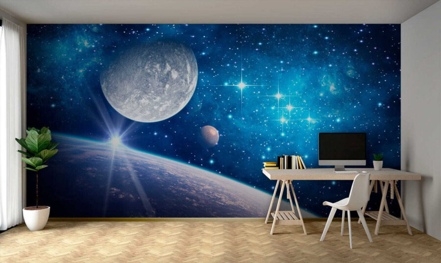 Planeta a Měsíc ve vesmíru