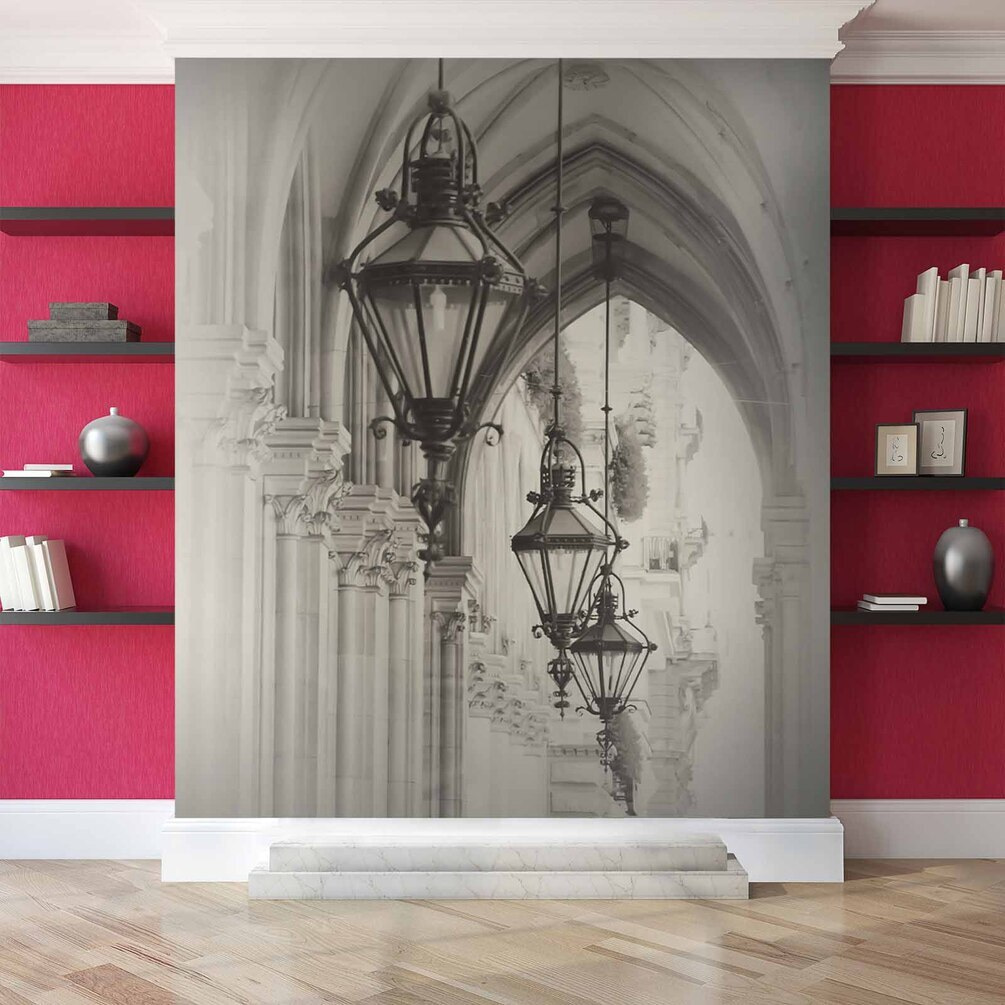 Row of lanterns on a building