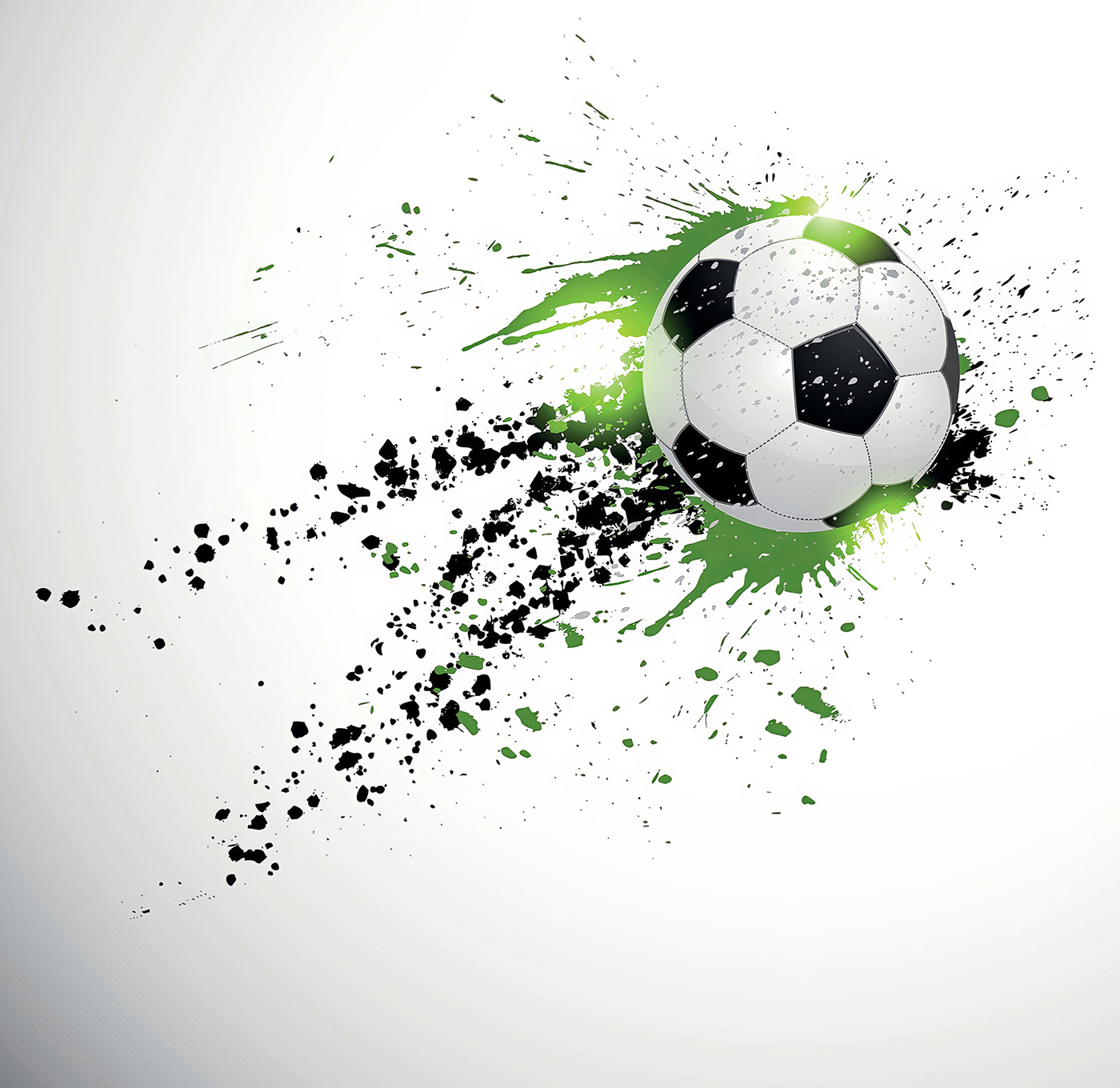 Football ball with splashes of paint Football ball with splashes of paint