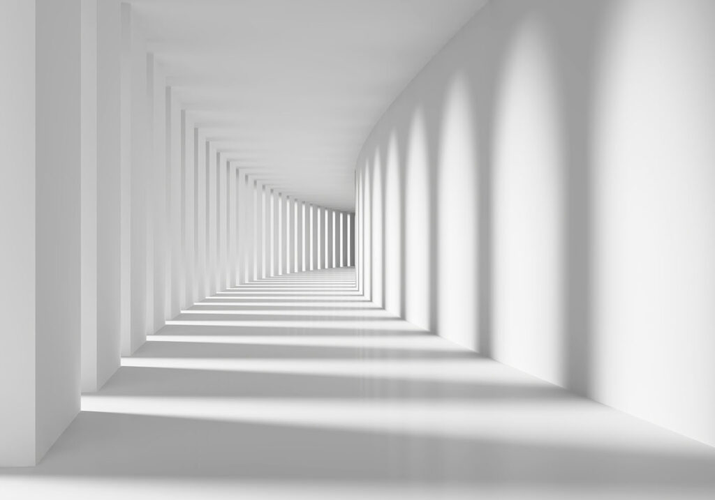 White room with columns and light White room with columns and light