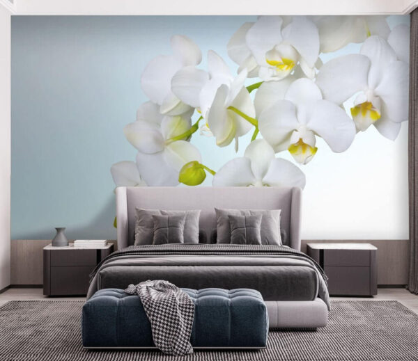 Bílé orchideje nad vodou Fototapeta Bílé orchideje nad vodou