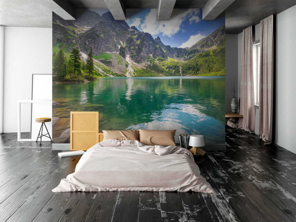 Lake surrounded by mountains