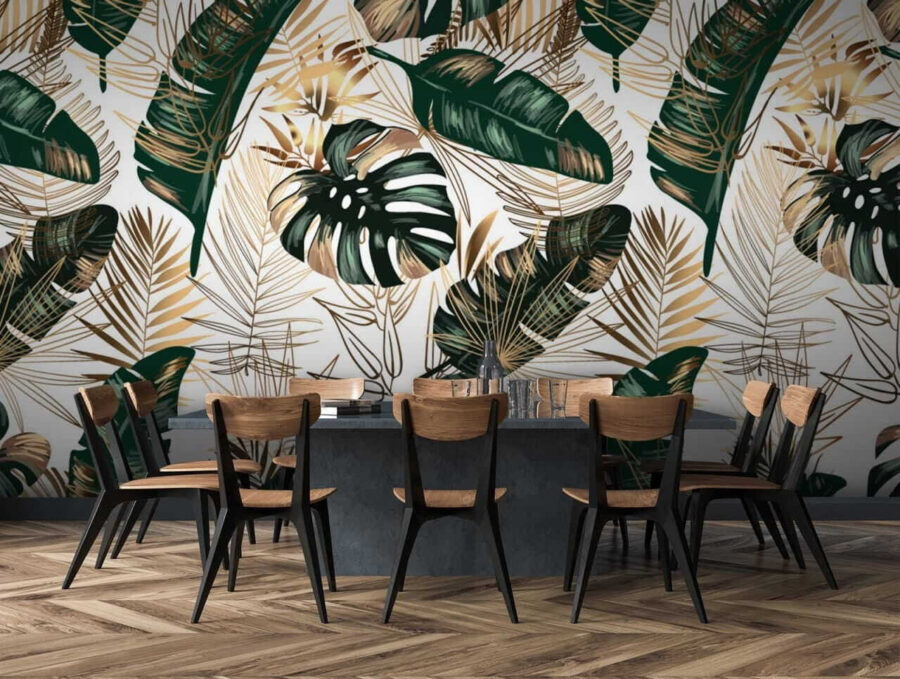 Fototapeta Svěží tropické listy v elegantním designu - Image 3
