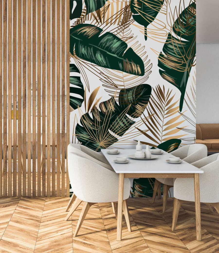 Fototapeta Svěží tropické listy v elegantním designu