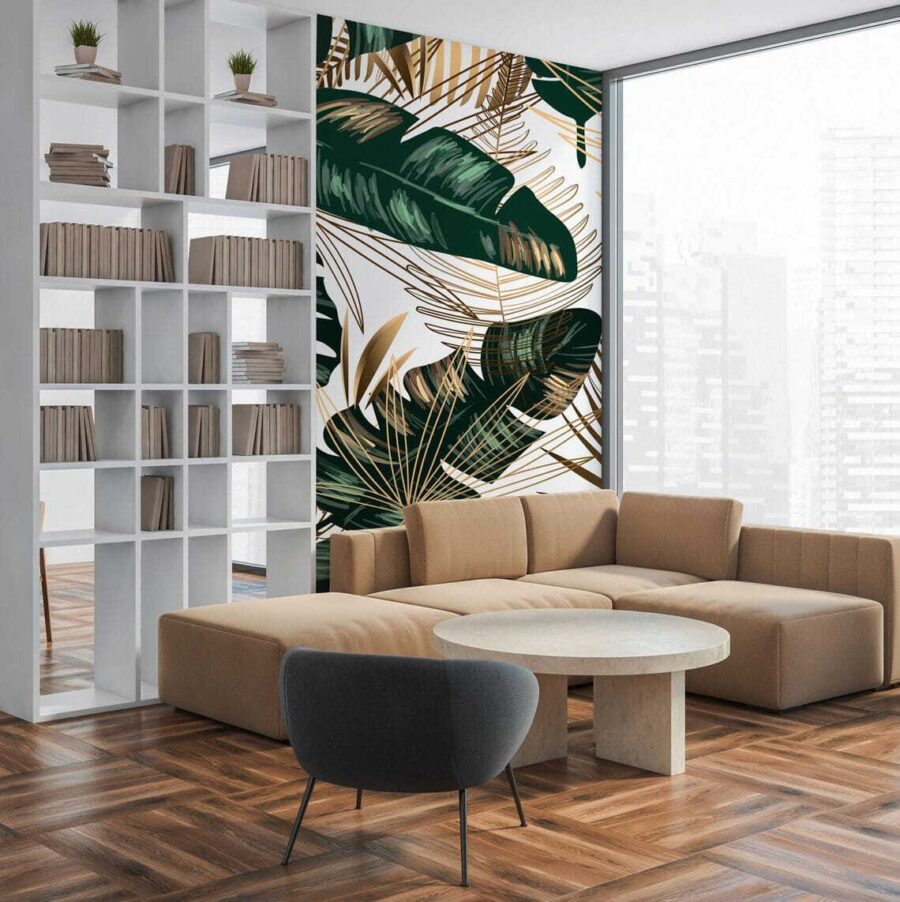 Fototapeta Svěží tropické listy v elegantním designu - Image 2