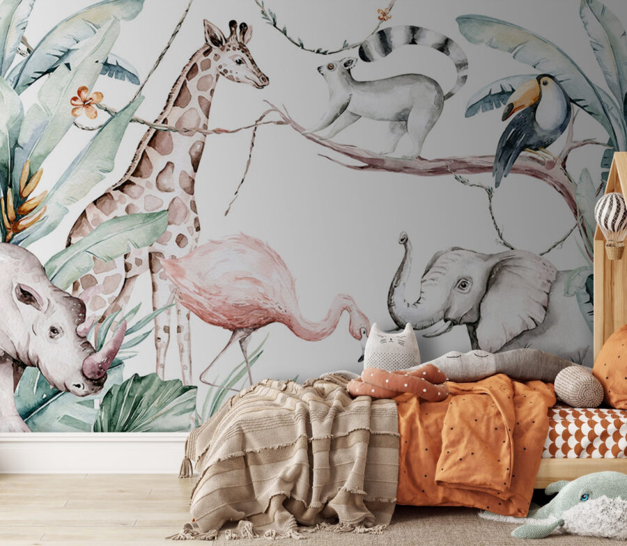 Akvarelové ilustrace zvířat a rostlin