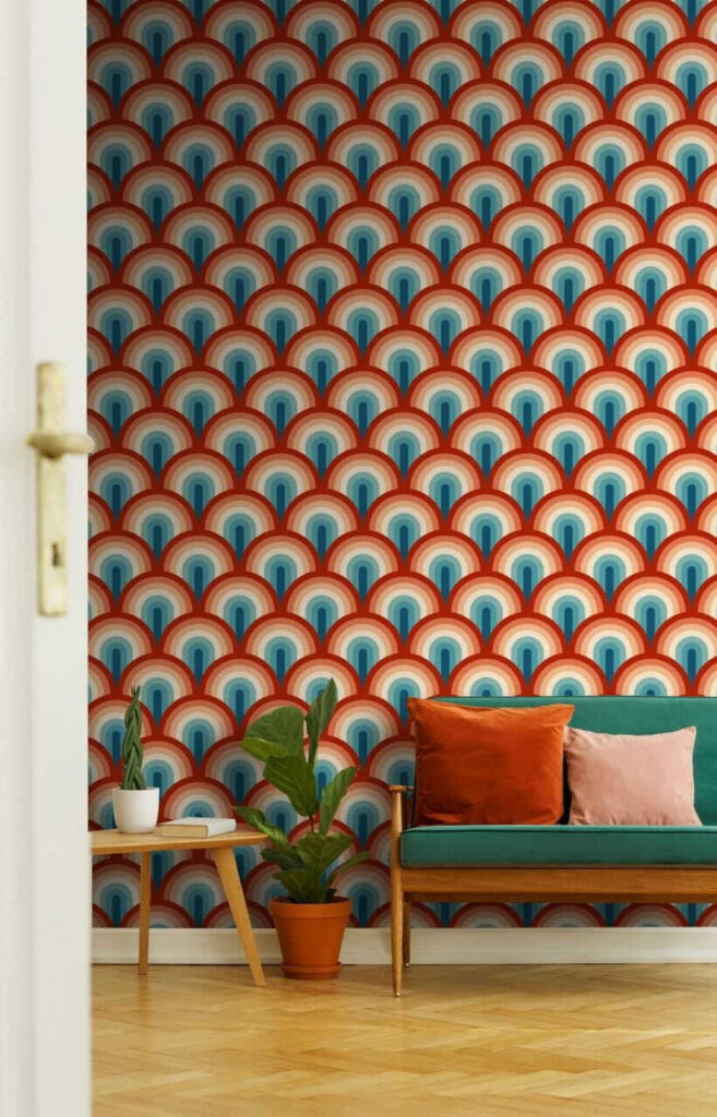 Pattern of red and blue circles