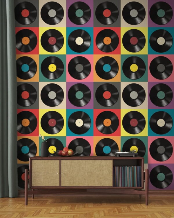 Vzor černých vinylových desek Vzor černých vinylových desek