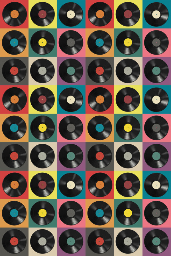 Vzor černých vinylových desek Vzor černých vinylových desek