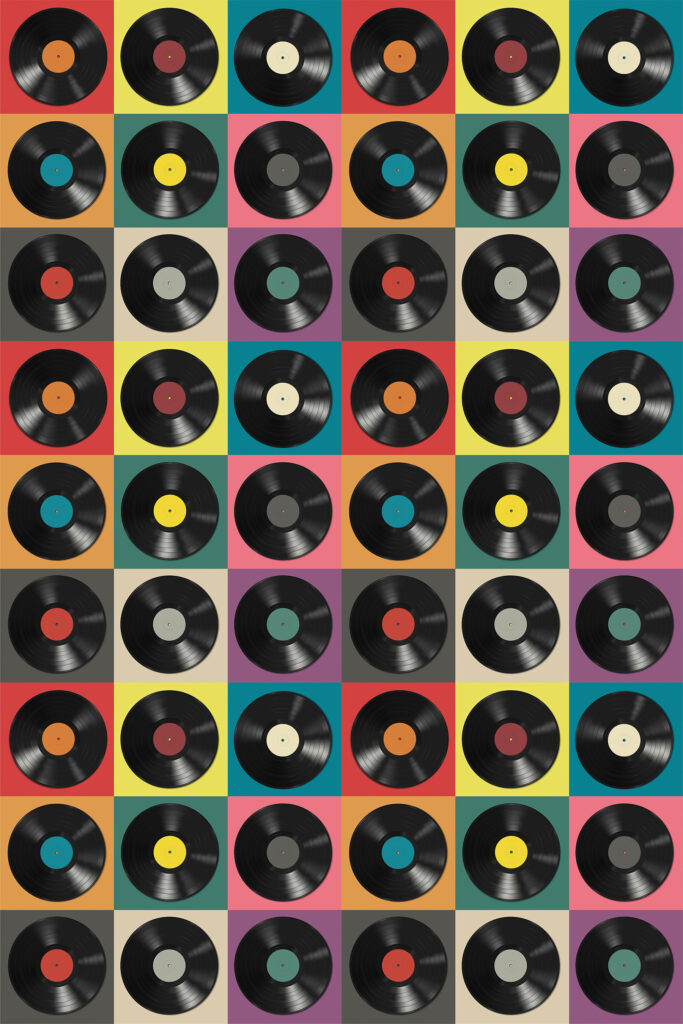Vzor černých vinylových desek Vzor černých vinylových desek