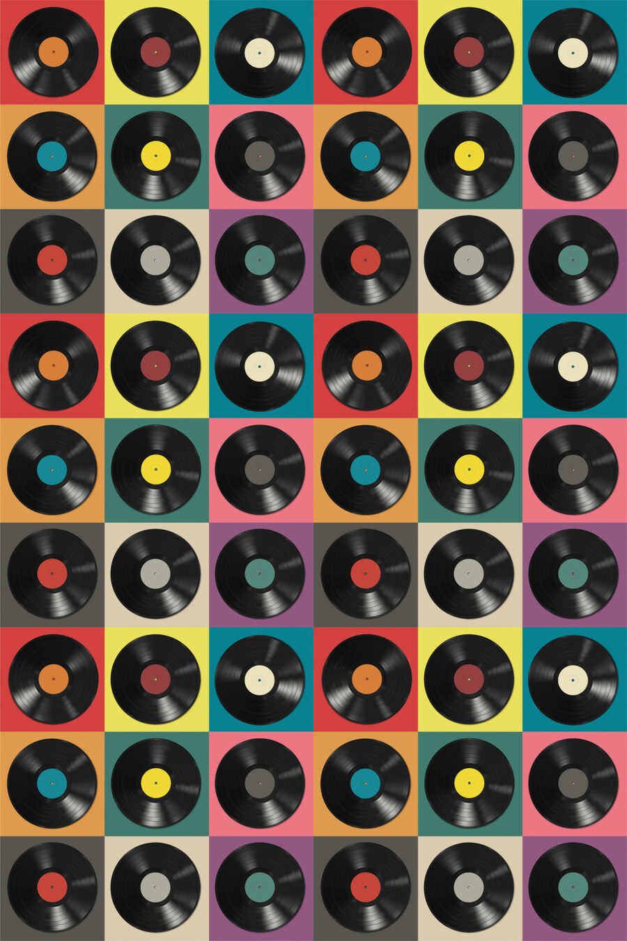 Fototapeta Vzor černých vinylových desek - Image 3