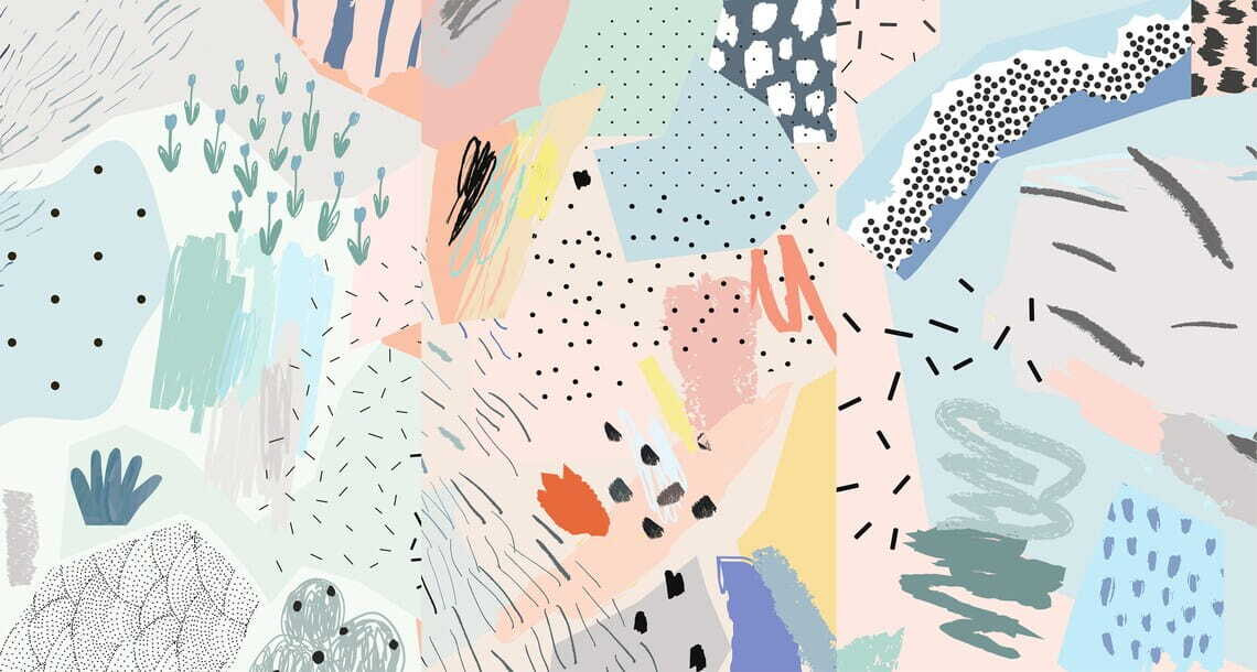 Collage of different colored pieces of paper Collage of different colored pieces of paper