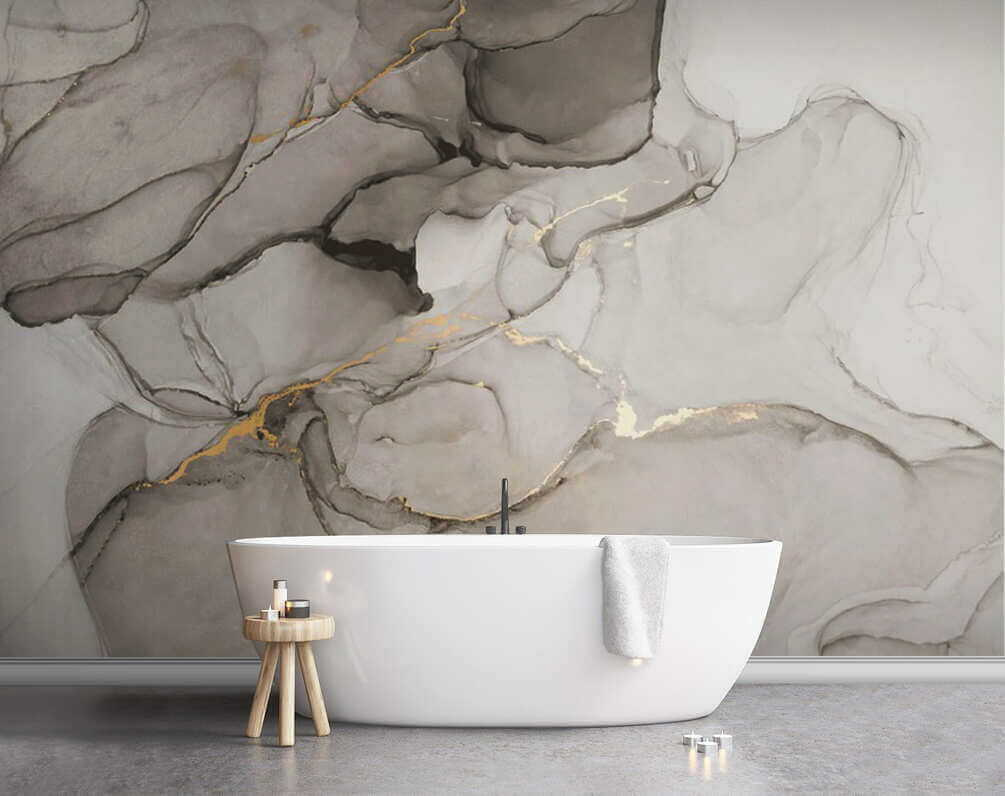 Abstract marbling in black and white