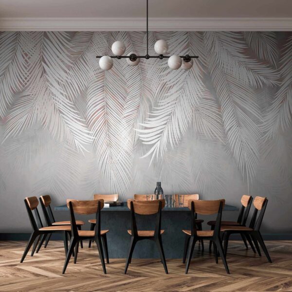 Bílé listy na šedém pozadí Bílé listy na šedém pozadí