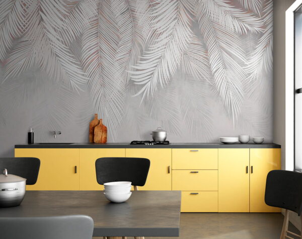 Bílé listy na šedém pozadí Bílé listy na šedém pozadí