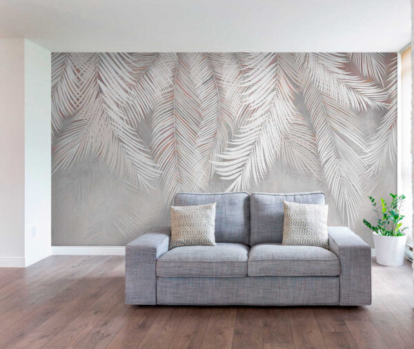 Bílé listy na šedém pozadí Bílé listy na šedém pozadí