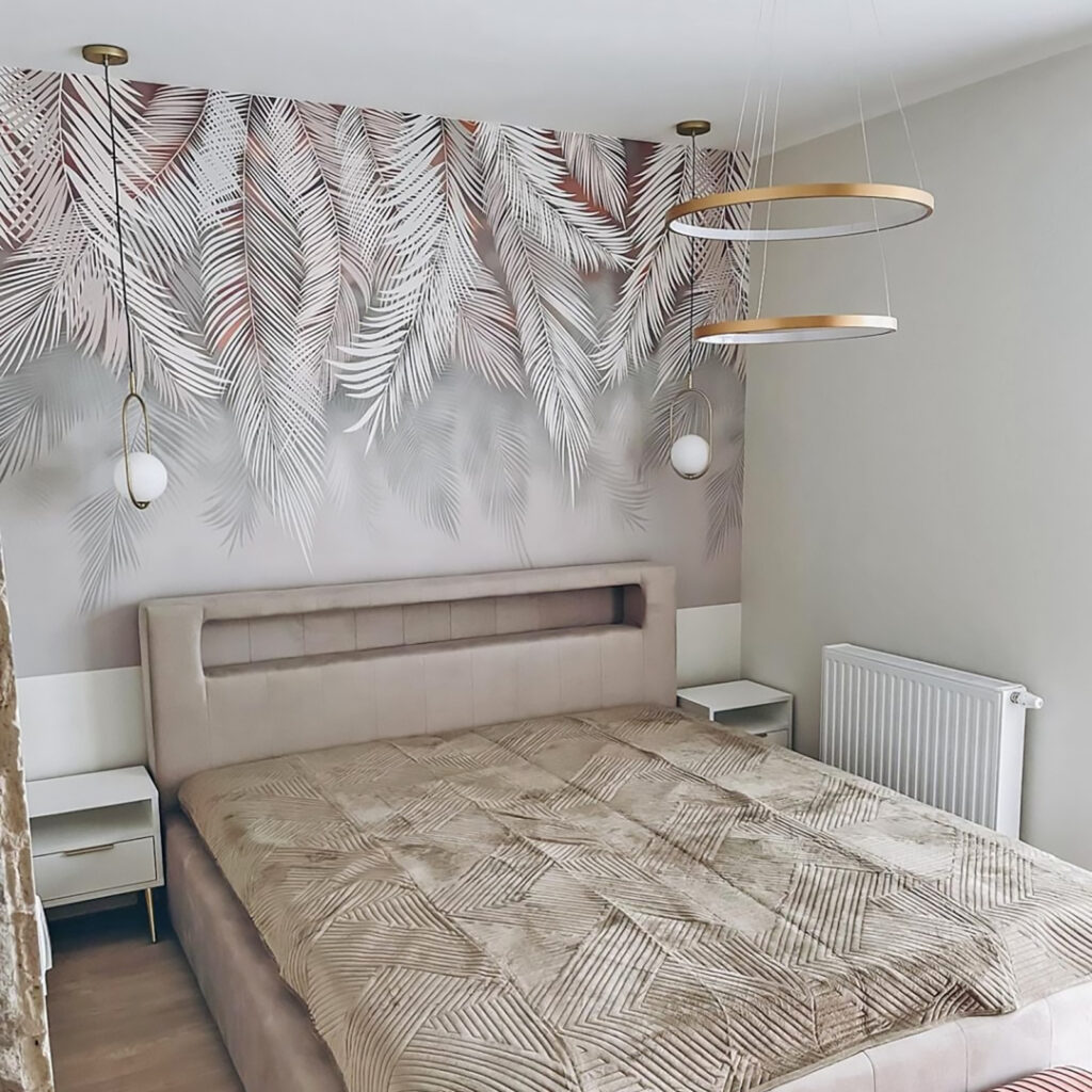 White leaves on a gray background