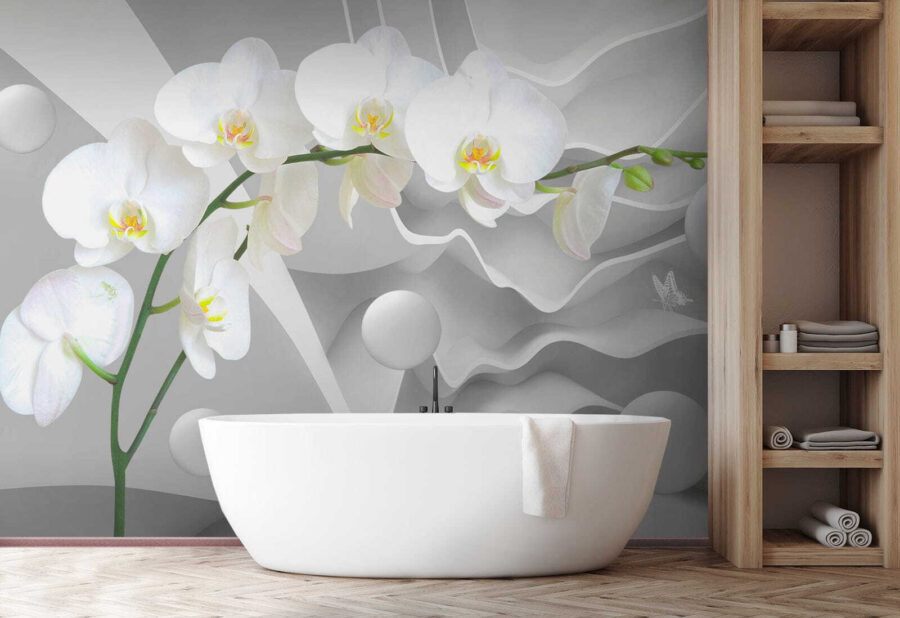 Bílé orchideje a bílé koule Bílé orchideje a bílé koule