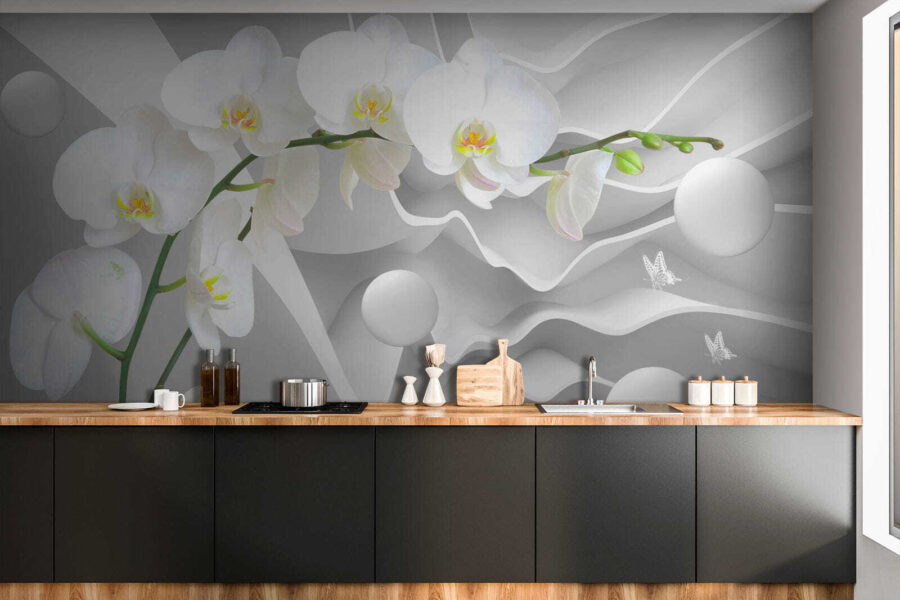 Bílé orchideje a bílé koule Bílé orchideje a bílé koule