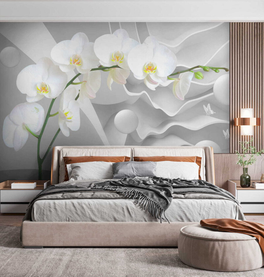 Bílé orchideje a bílé koule Bílé orchideje a bílé koule