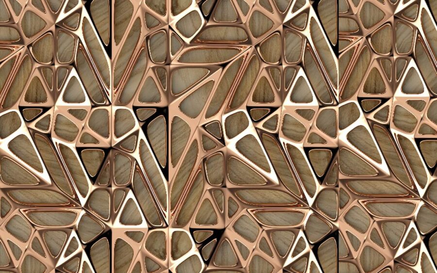 Fototapeta Složitý geometrický vzor v teplých tónech. - Image 2
