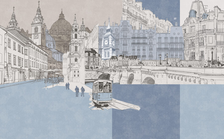 Drawing of a city Drawing of a city