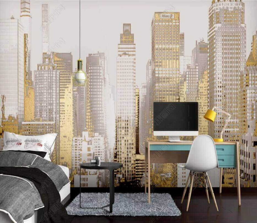 Panorama města s mnoha vysokými budovami Panorama města s mnoha vysokými budovami