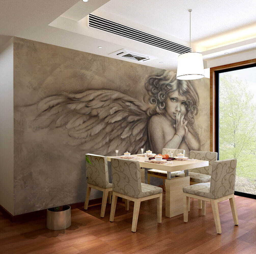 Painting of a baby angel