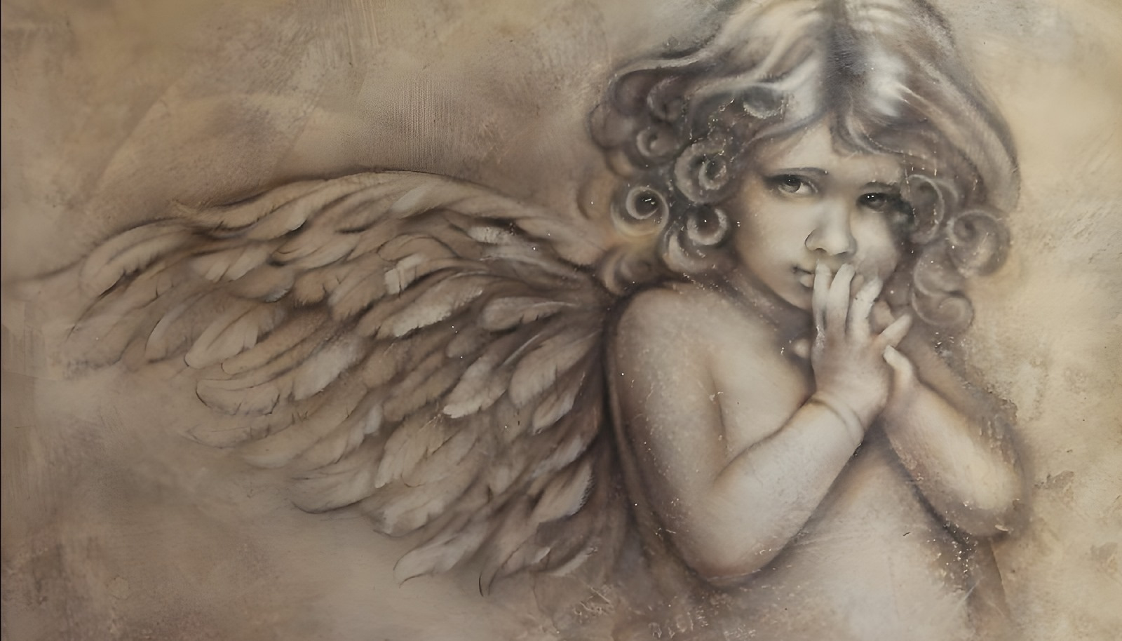 Painting of a baby angel