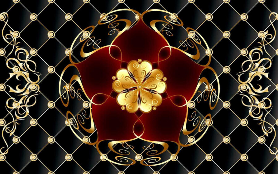 Fototapeta Elegantní květinový design na černém pozadí - Image 5