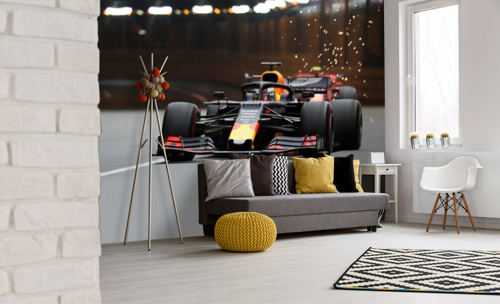 Race car on a track Race car on a track