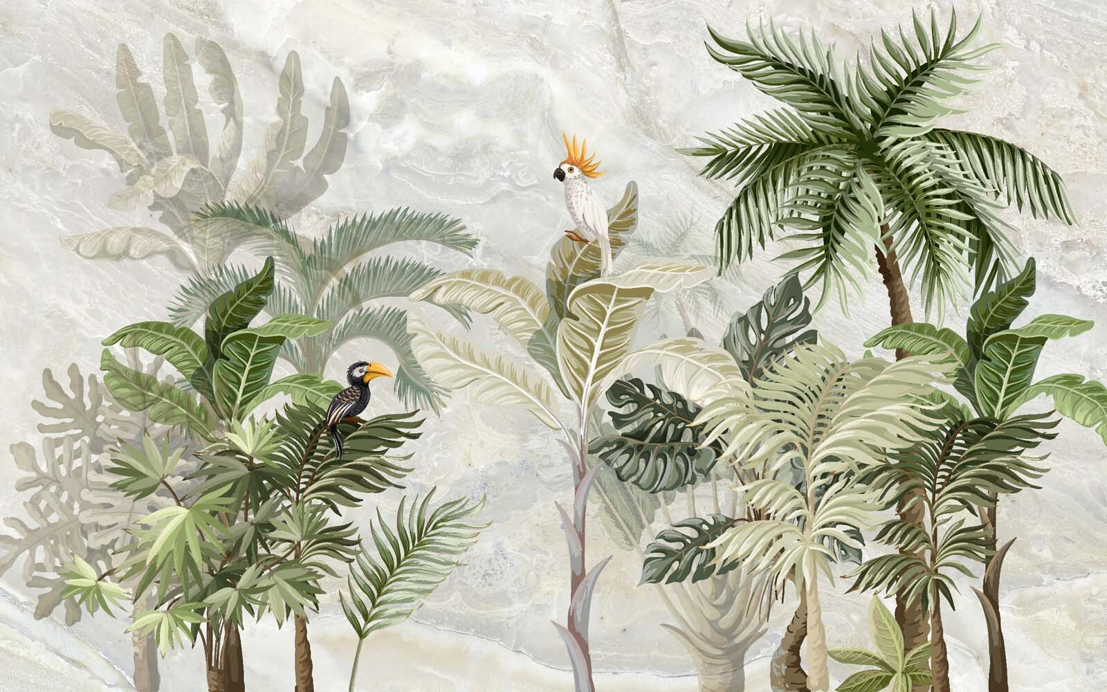 Mural of a tropical forest