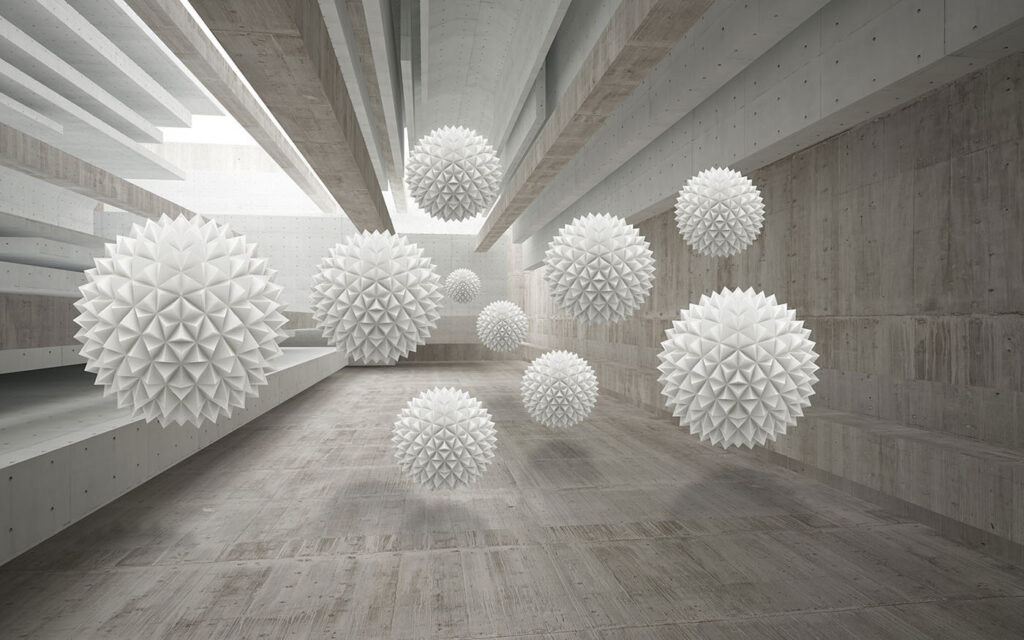 White balls in a room White balls in a room