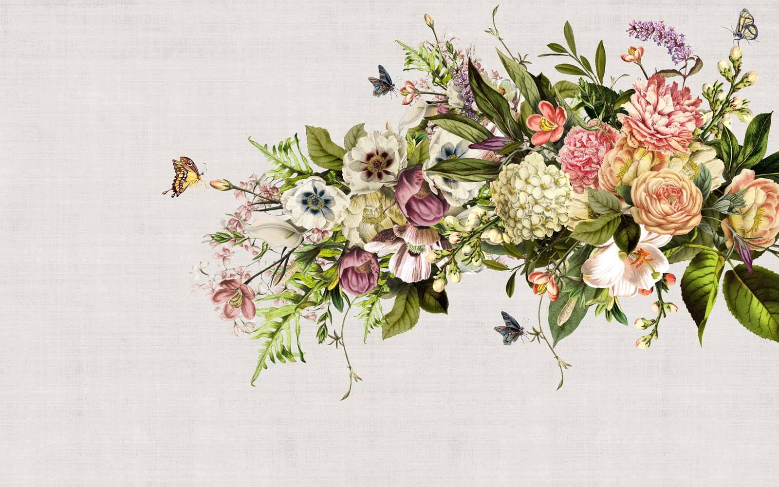 u34636p - Motýl letící nad kyticí květin - tegory