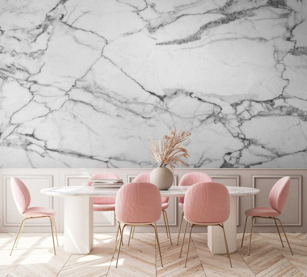 White and black marble