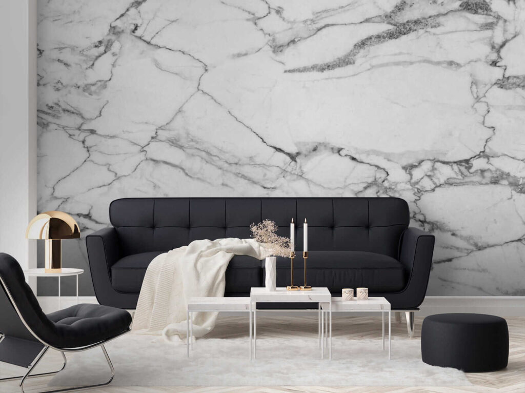 White and black marble