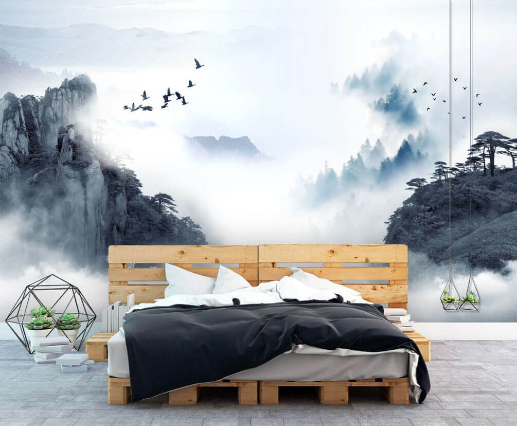 Ptáci letící nad horou u32287pib2 - Ptáci letící nad horou - tegory