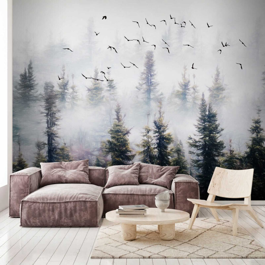 Birds flying in the sky over trees Birds flying in the sky over trees