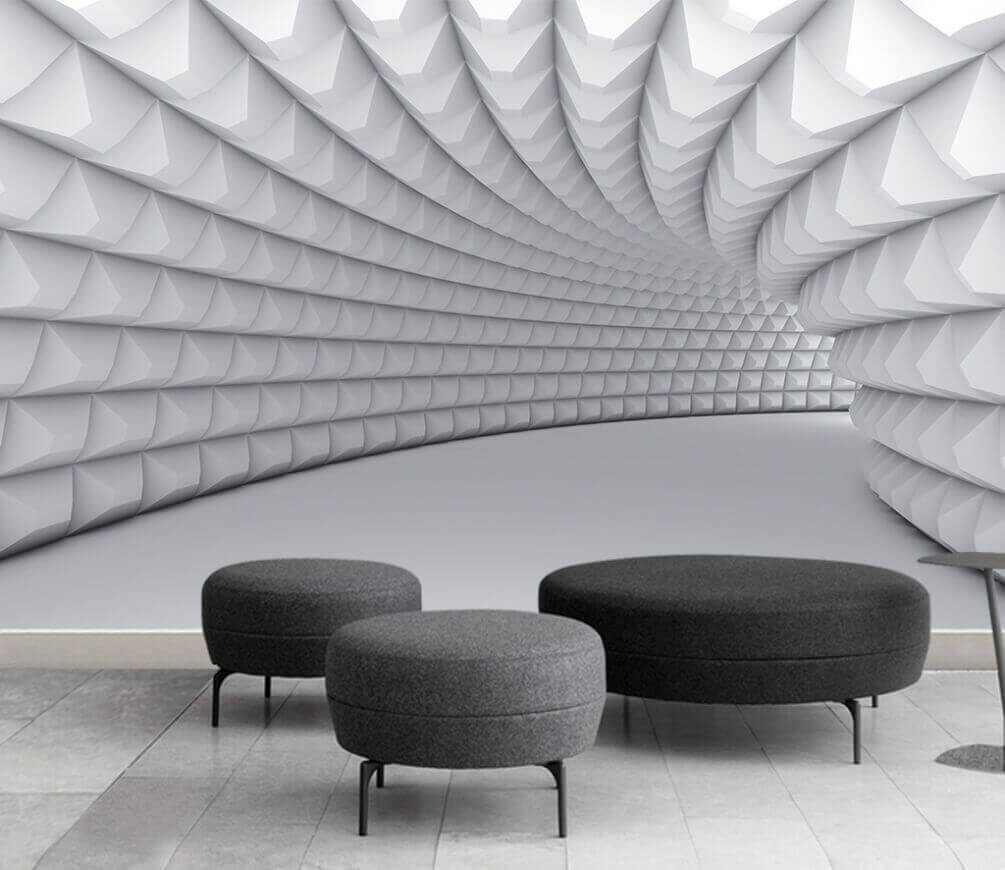 White tunnel with many squares White tunnel with many squares