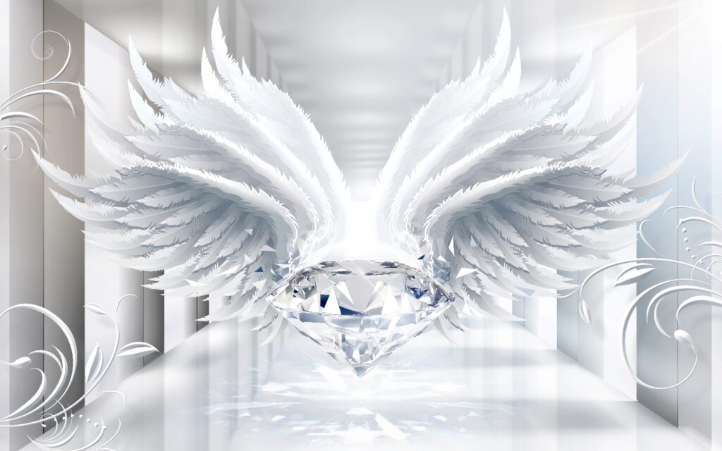 Diamant s křídly v místnosti Diamant s křídly v místnosti