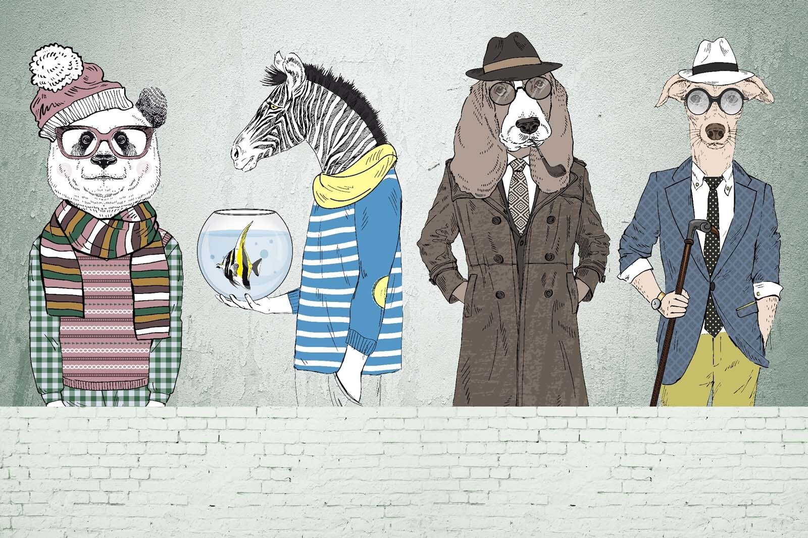 u27417p - Stěna s hlavami zvířat - tegory