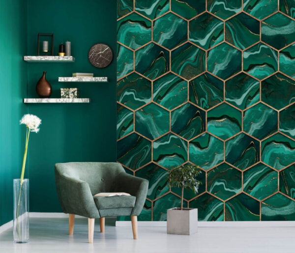 Živý design se šestiúhelníkovým mramorovým vzorem Živý design se šestiúhelníkovým mramorovým vzorem