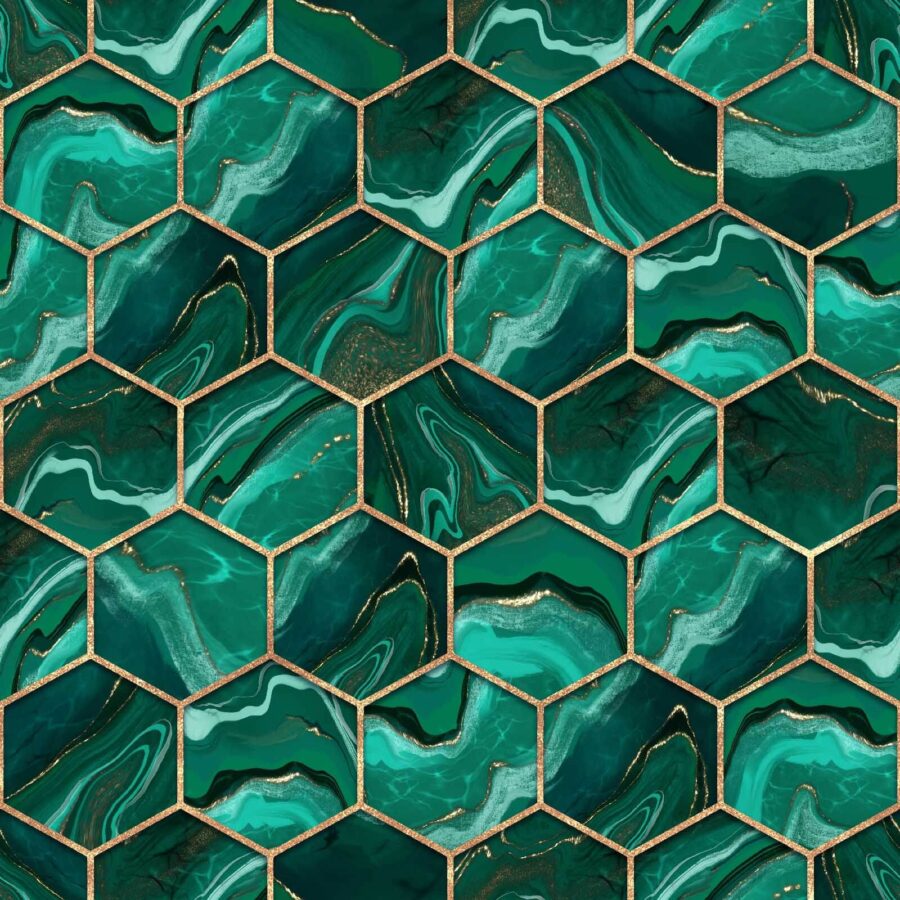 Živý design se šestiúhelníkovým mramorovým vzorem