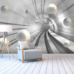 Fototapeta Bílé koule v tunelu