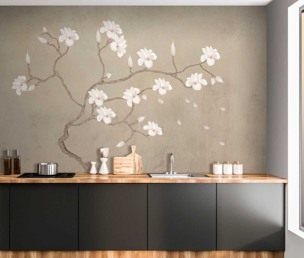 White flowers on a branch White flowers on a branch