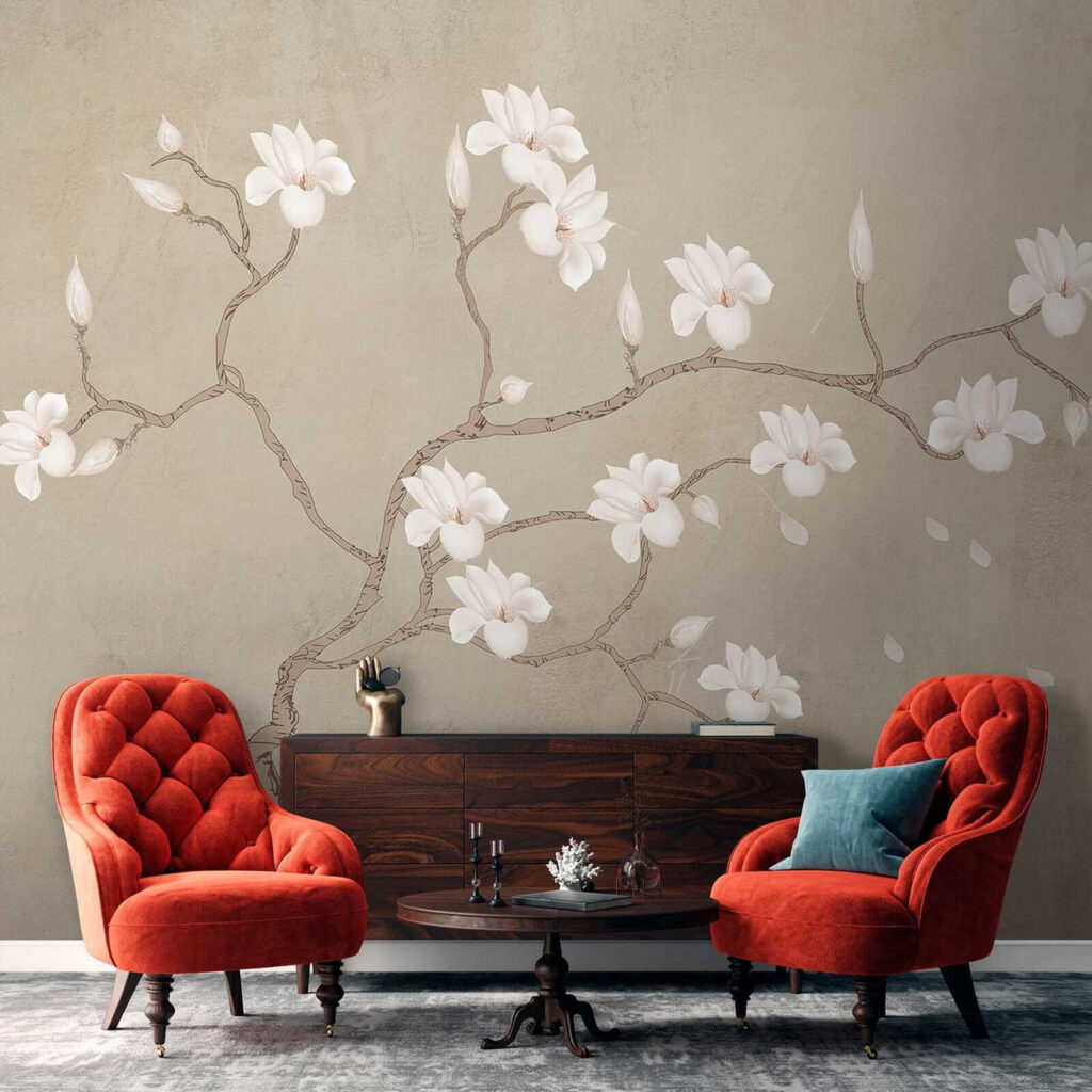 White flowers on a branch White flowers on a branch