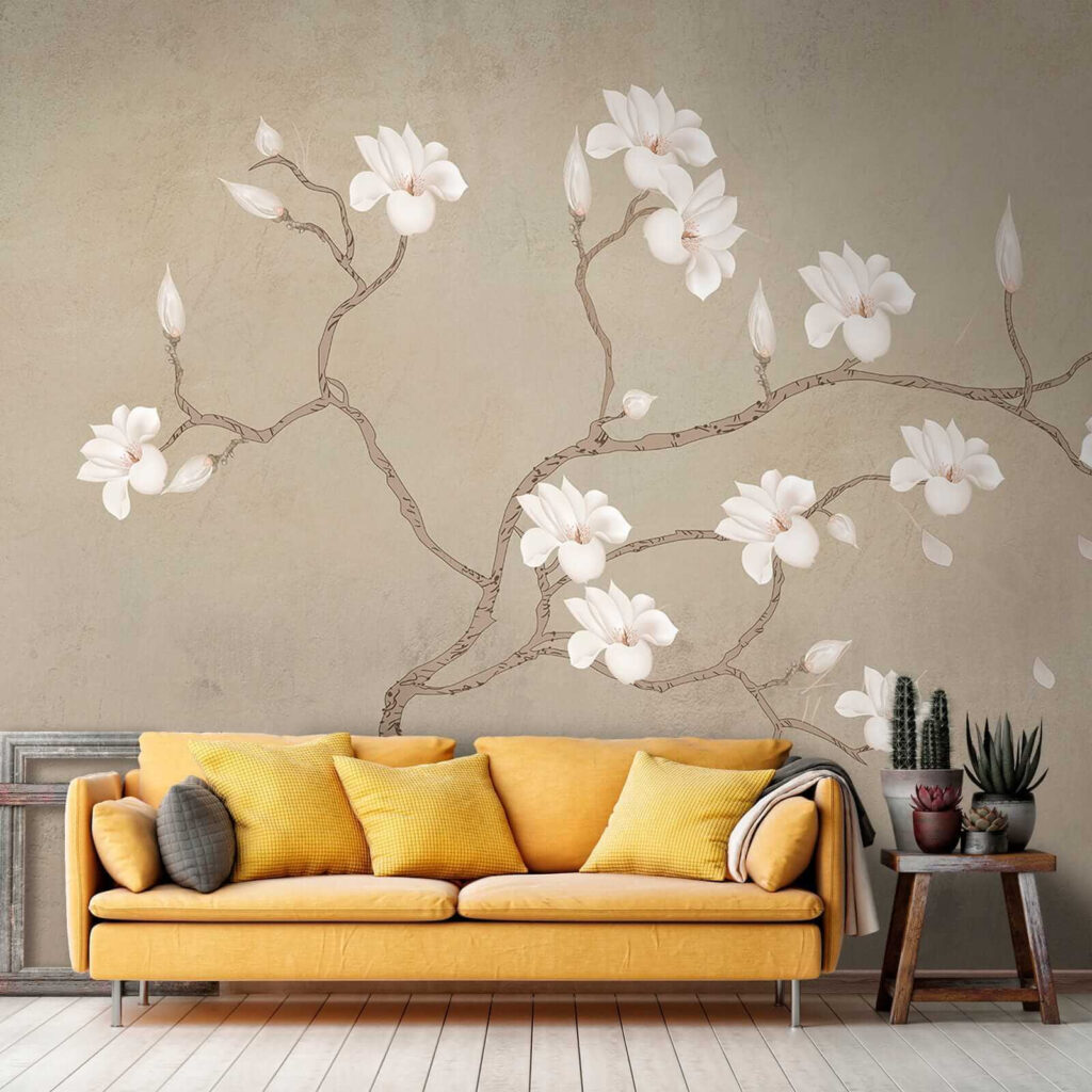 White flowers on a branch White flowers on a branch